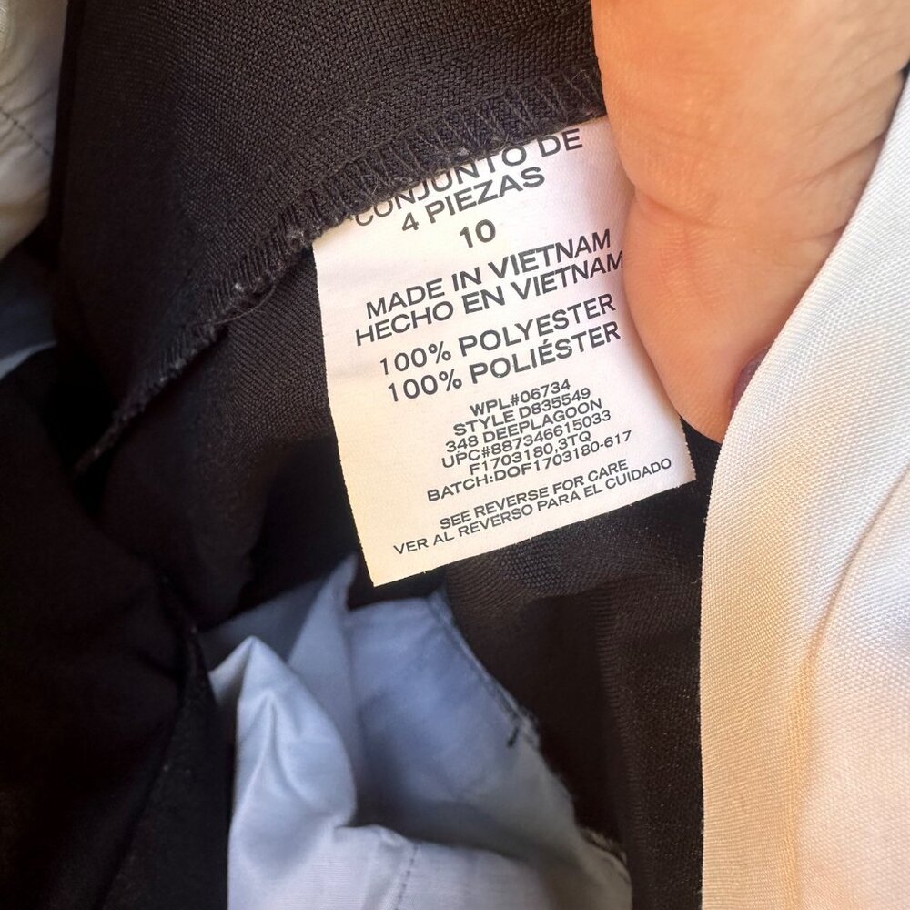 Boys Black Dress Pants Size 10 100% Polyester Slim Fit Formal Wear - Picture 2 of 11